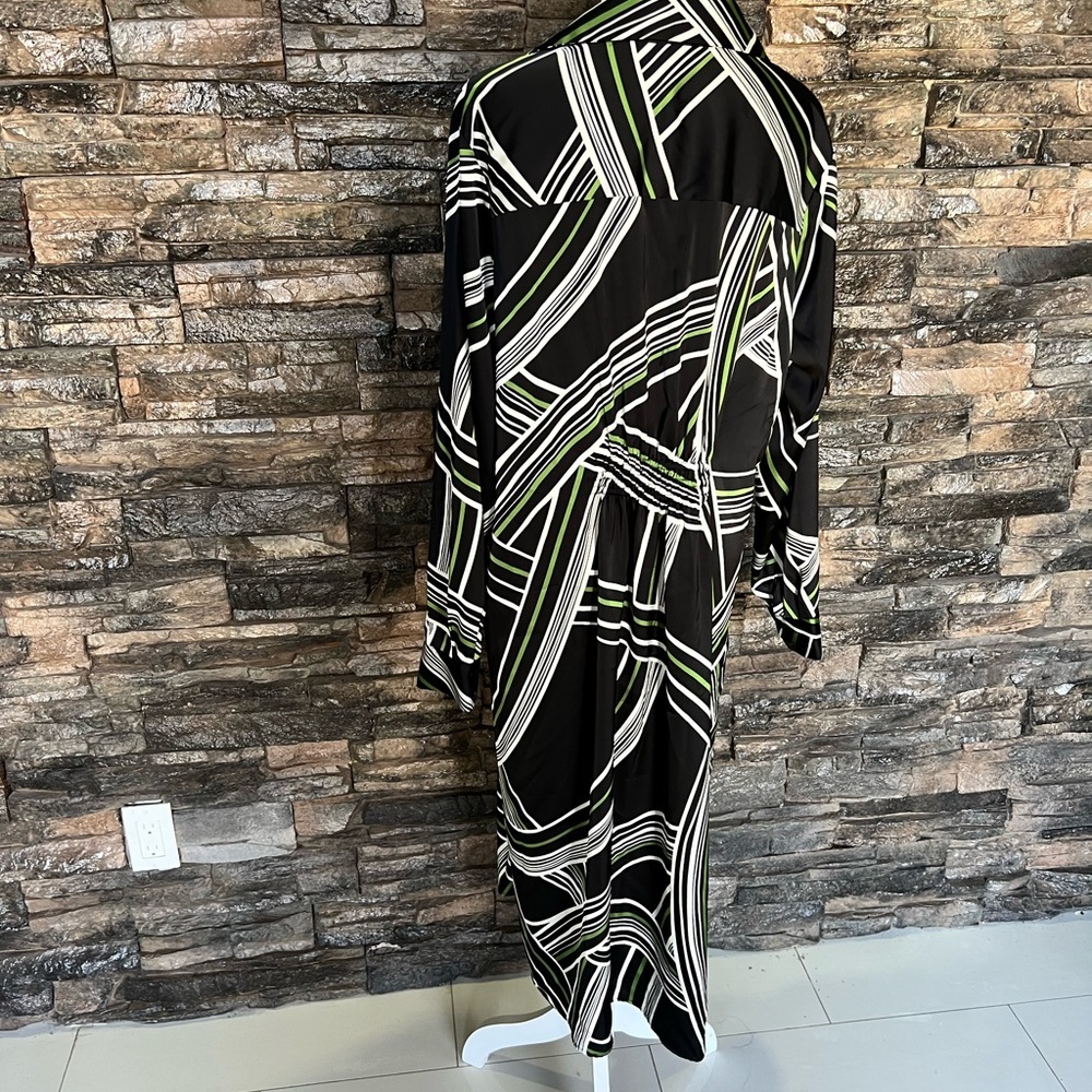 Worthington Black and Green Patterned Dress - Picture 5 of 10
